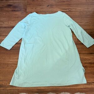 J. Jill Luxe Supima Aqua 3/4 Sleeve Tunic Small EUC